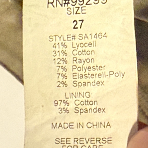 Level 99 Anthropologie Brit High Rise Trouser Shorts Cedar Green Tailored 27 - Picture 12 of 12